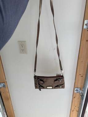 Nine West Groom Metallic Bronze Buckle Crossbody Bag